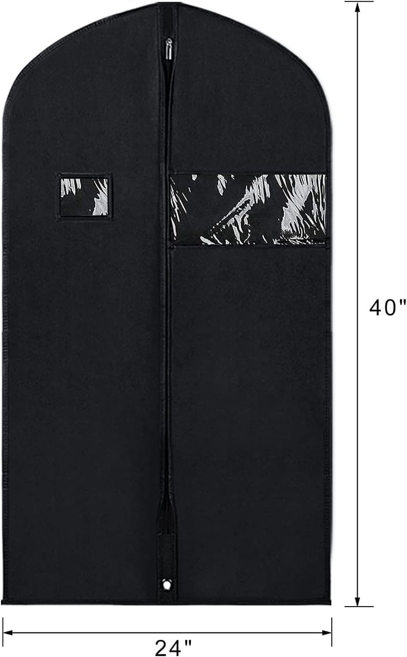 Syeeiex 40" Garment Bags for Hanging Clothes, Set of 8 Suit Bag, Suit Bags for Closet Storage, Garment Covers for Storage Suits, Shirts,T-shirts and Jackets on Closet(Black) - Image 3